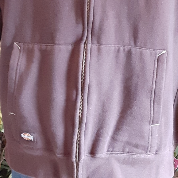 DICKIES Script Embroidered Full Zip Hvy Fleece Lined Hooded Jacket Size Large - Picture 9 of 10